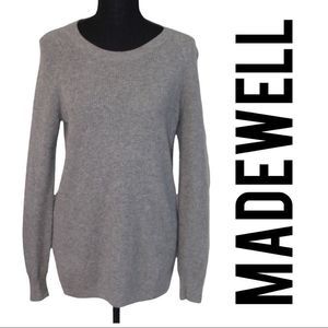 Madewell Grey Long Sleeve Waffle Knit Top